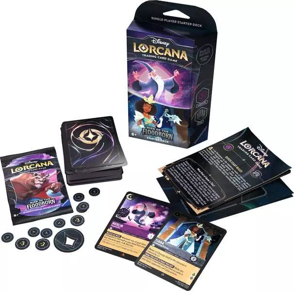 Disney Lorcana: Rise of the Floodborn - Starter Deck Amethyst & Steel (Englisch) Content