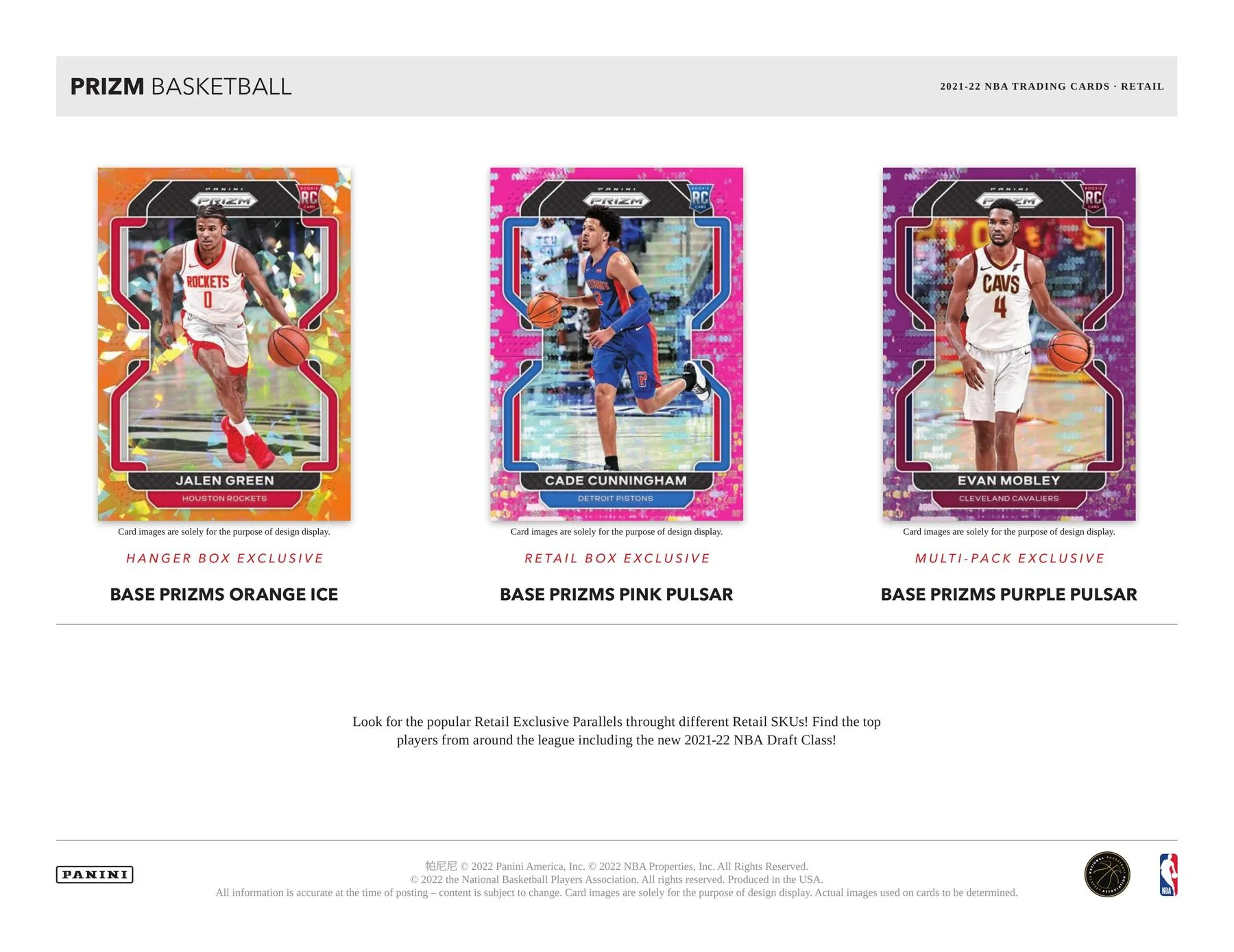 Panini Prizm Basketball Retail Booster Pack 2021/2022 Inserts