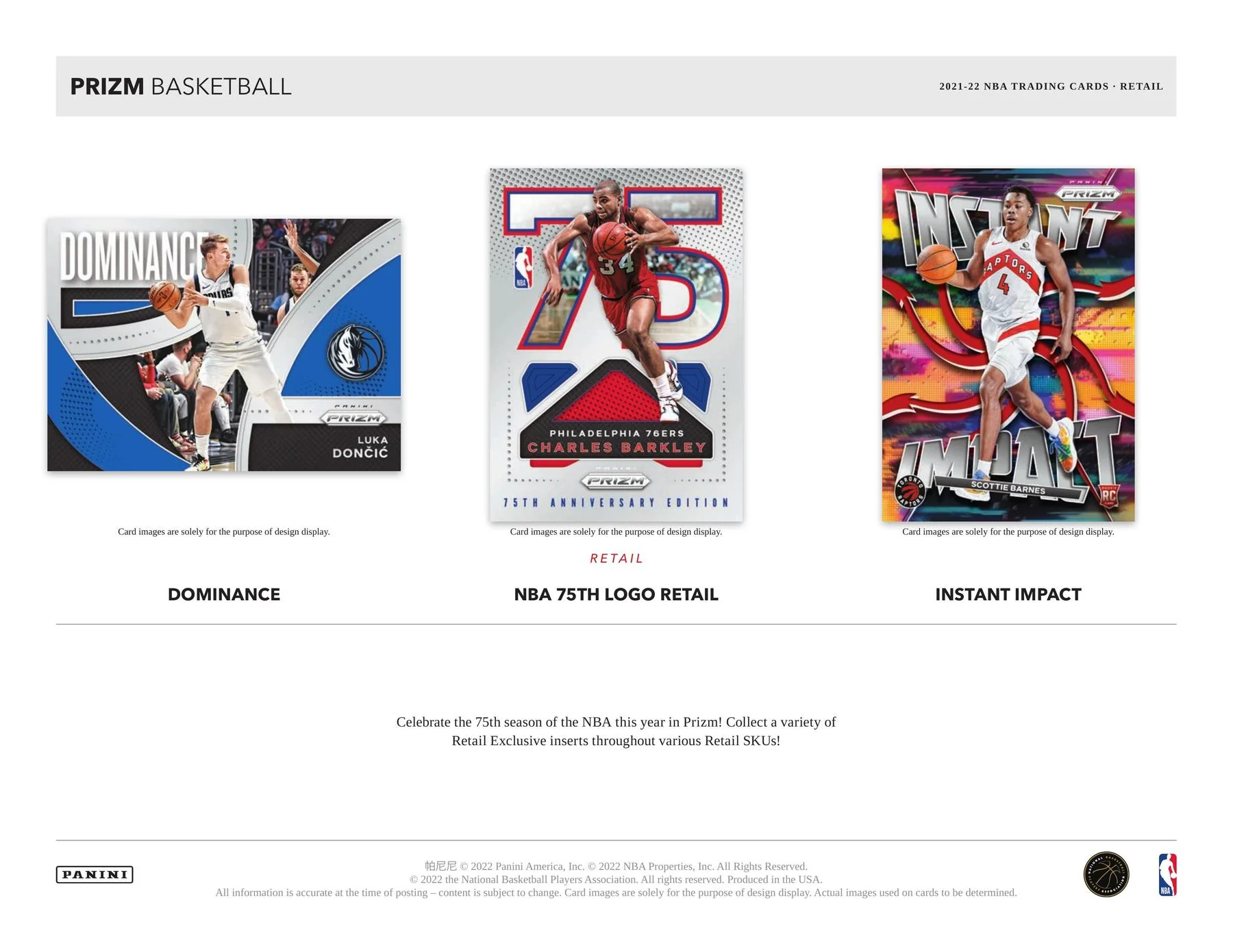 Panini Prizm Basketball Retail Booster Pack 2021/2022 Inserts