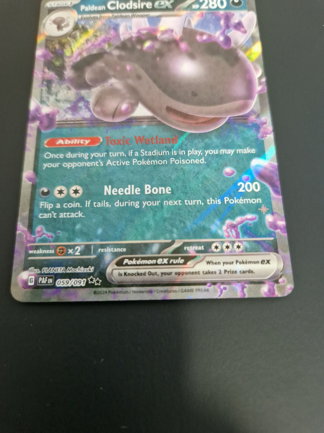 Pokémon SV4.5 Paldean Fates Paldean Clodsire ex 059/091 Double Rare (EN)