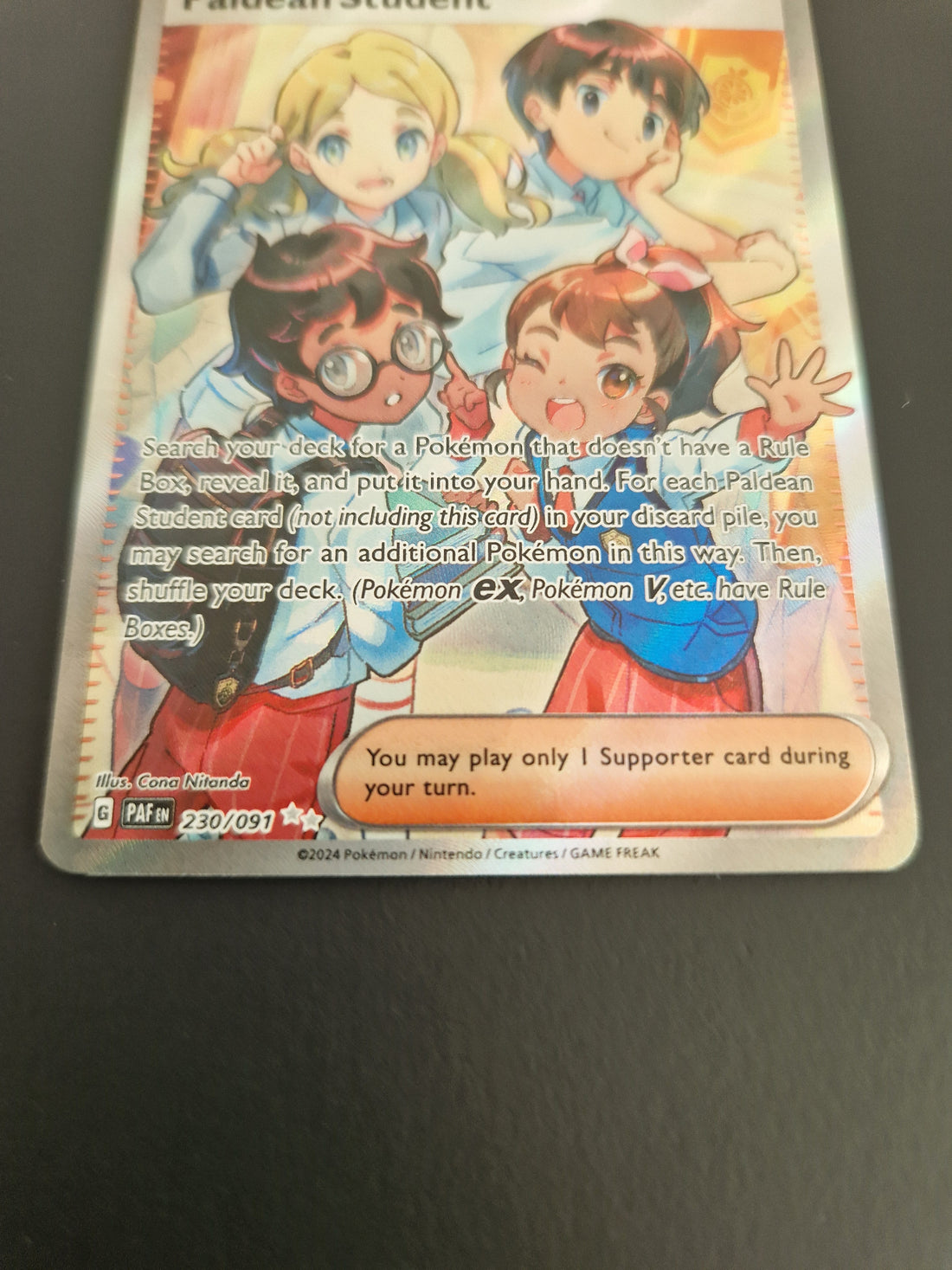 Pokémon SV4.5 Paldean Fates Paldean Student 230/91 Illustration Ultra Rare (EN)