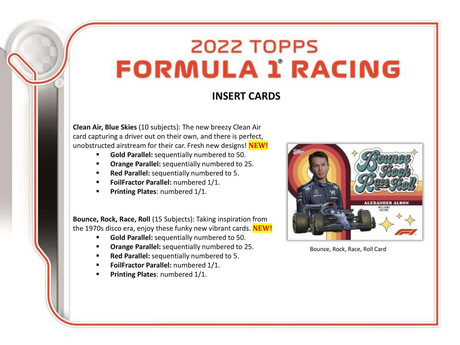Topps F1 Formula 1 Racing Hobby Box 2022 Insert Cards