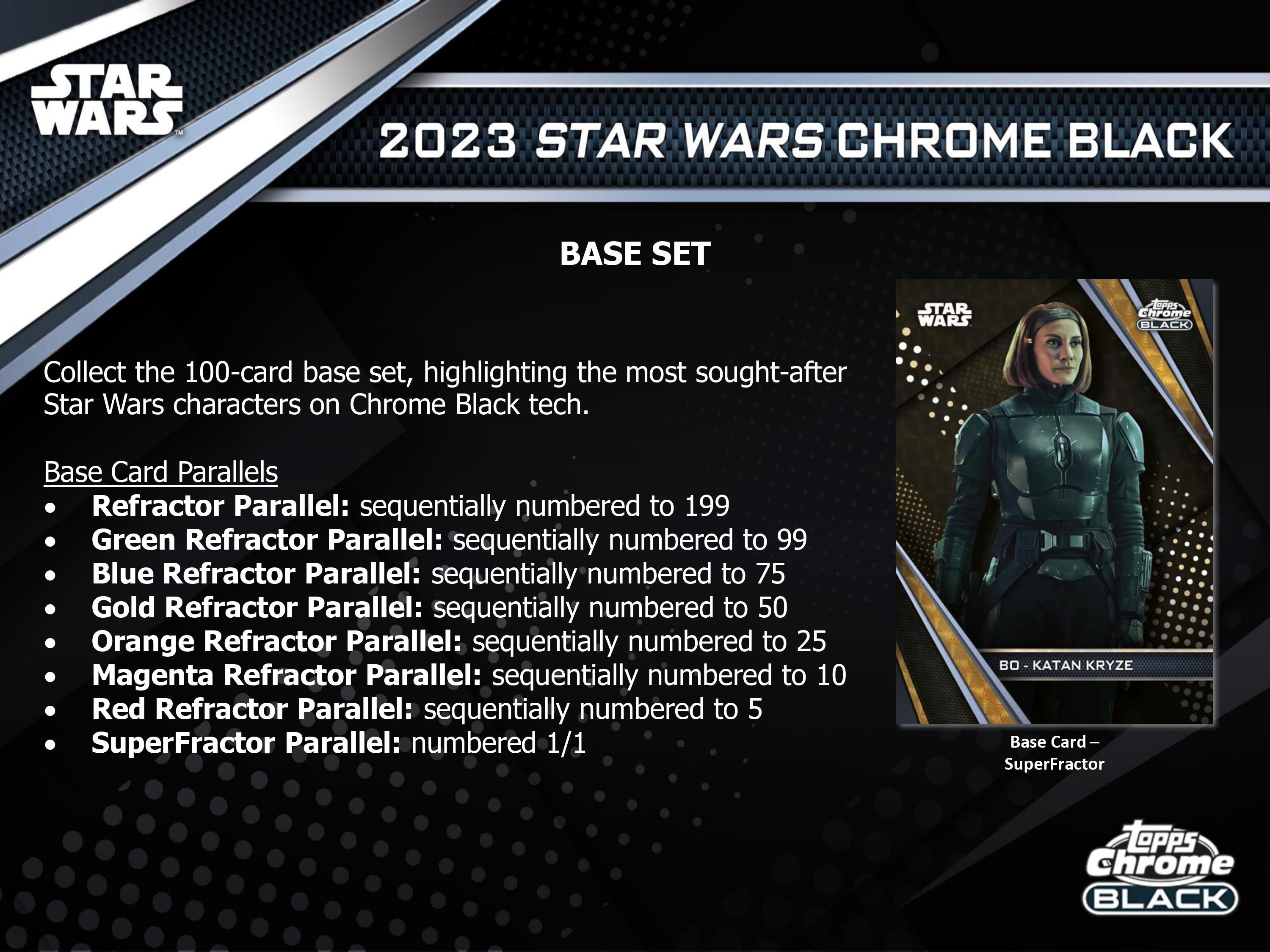 Topps Star Wars Chrome Black Hobby Box 2023 Base Card Parallels