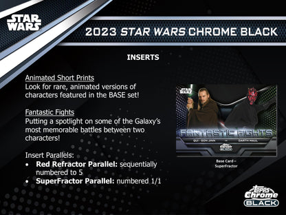 Topps Star Wars Chrome Black Hobby Box 2023 Fantastic Fights