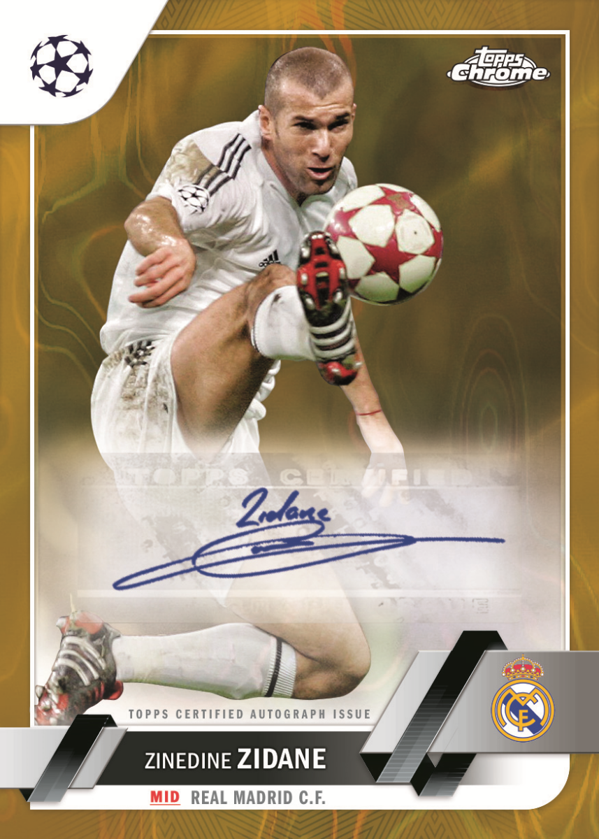 Topps Chrome UEFA Club Competitions Hobby Booster Pack 2022/2023 Zidane Card signed