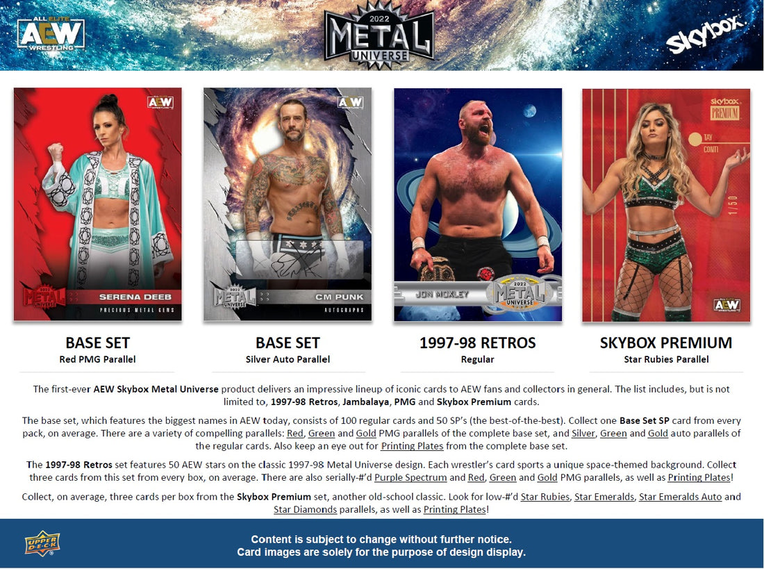 Upper Deck All Elite Wrestling (AEW) Skybox Metal Universe 2022 Base Set