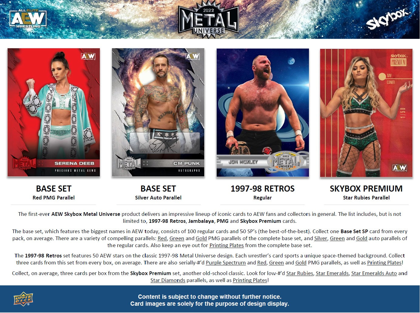 Upper Deck All Elite Wrestling (AEW) Skybox Metal Universe 2022 Base Set
