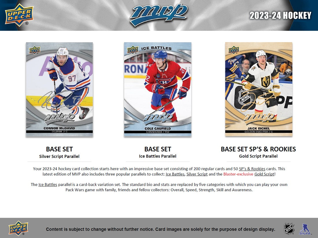 Upper Deck NHL MVP Retail Foil 2023/2024 (Display Box mit 36 Packs) Content