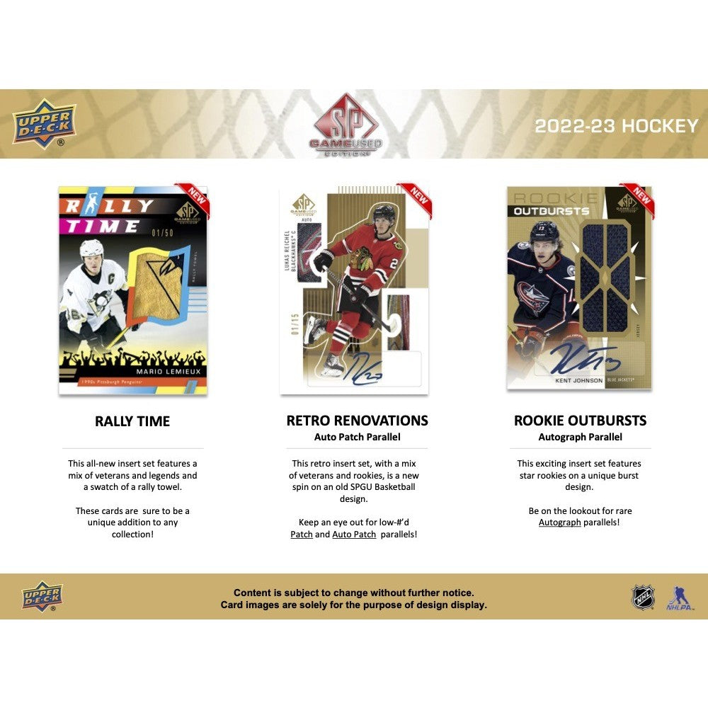 Upper Deck SP Game Used NHL Hockey Hobby Box 2022/2023 Parallels
