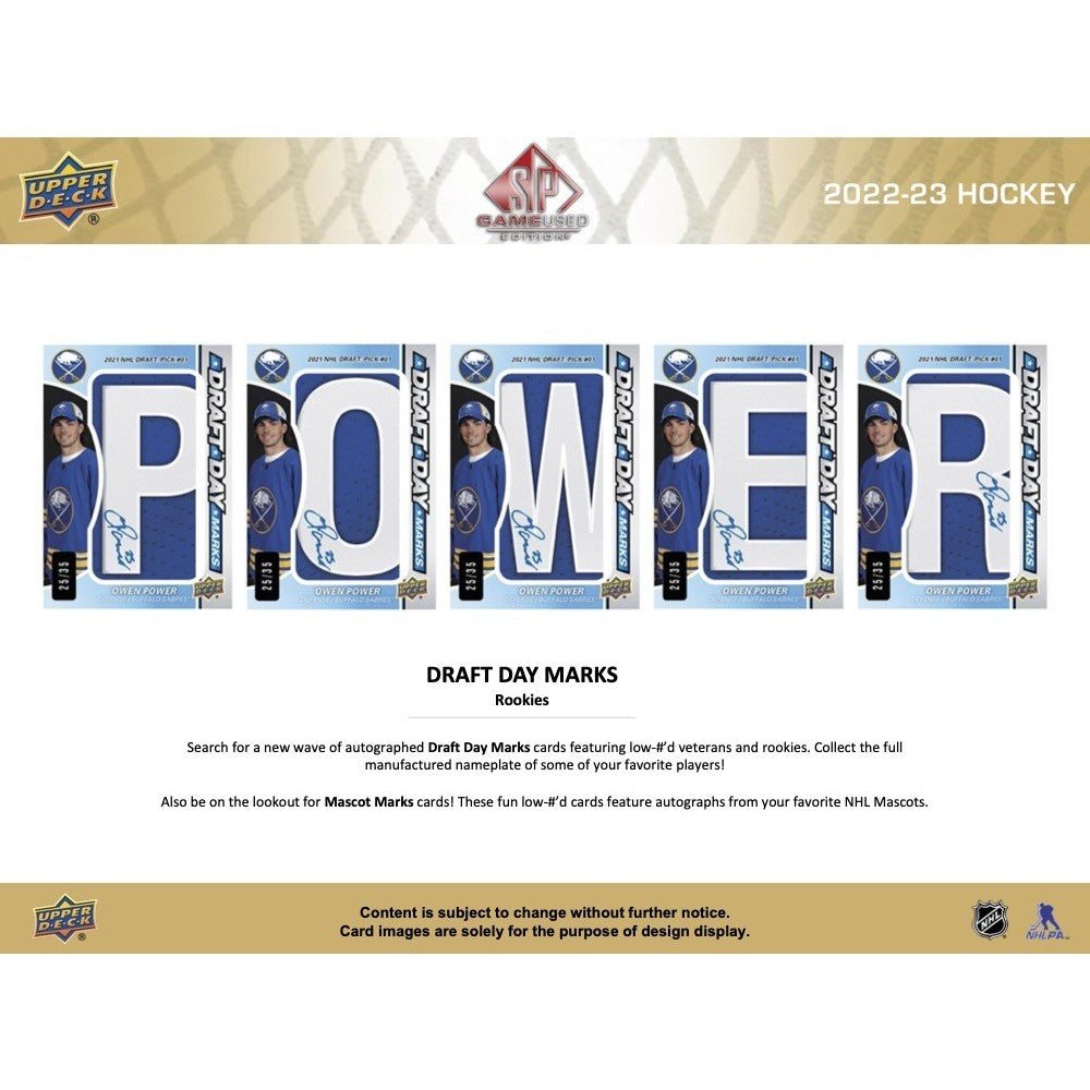 Upper Deck SP Game Used NHL Hockey Hobby Box 2022/2023