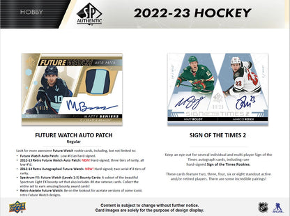 Upper Deck SP Authentic NHL Hobby Box 2022/2023 Autographs