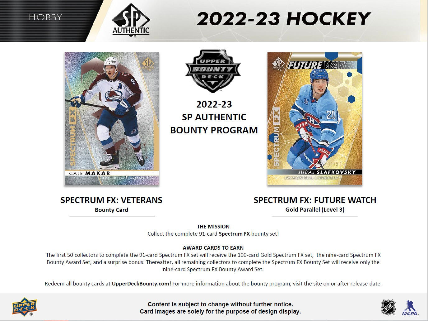 Upper Deck SP Authentic NHL Hobby Box 2022/2023 Bounty Program