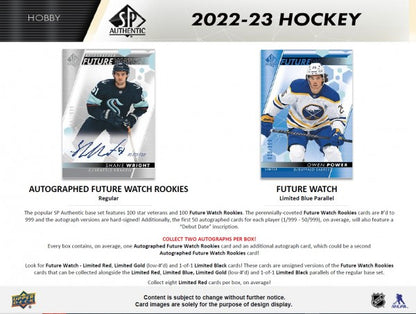 Upper Deck SP Authentic NHL Hobby Box 2022/2023 Base Cards