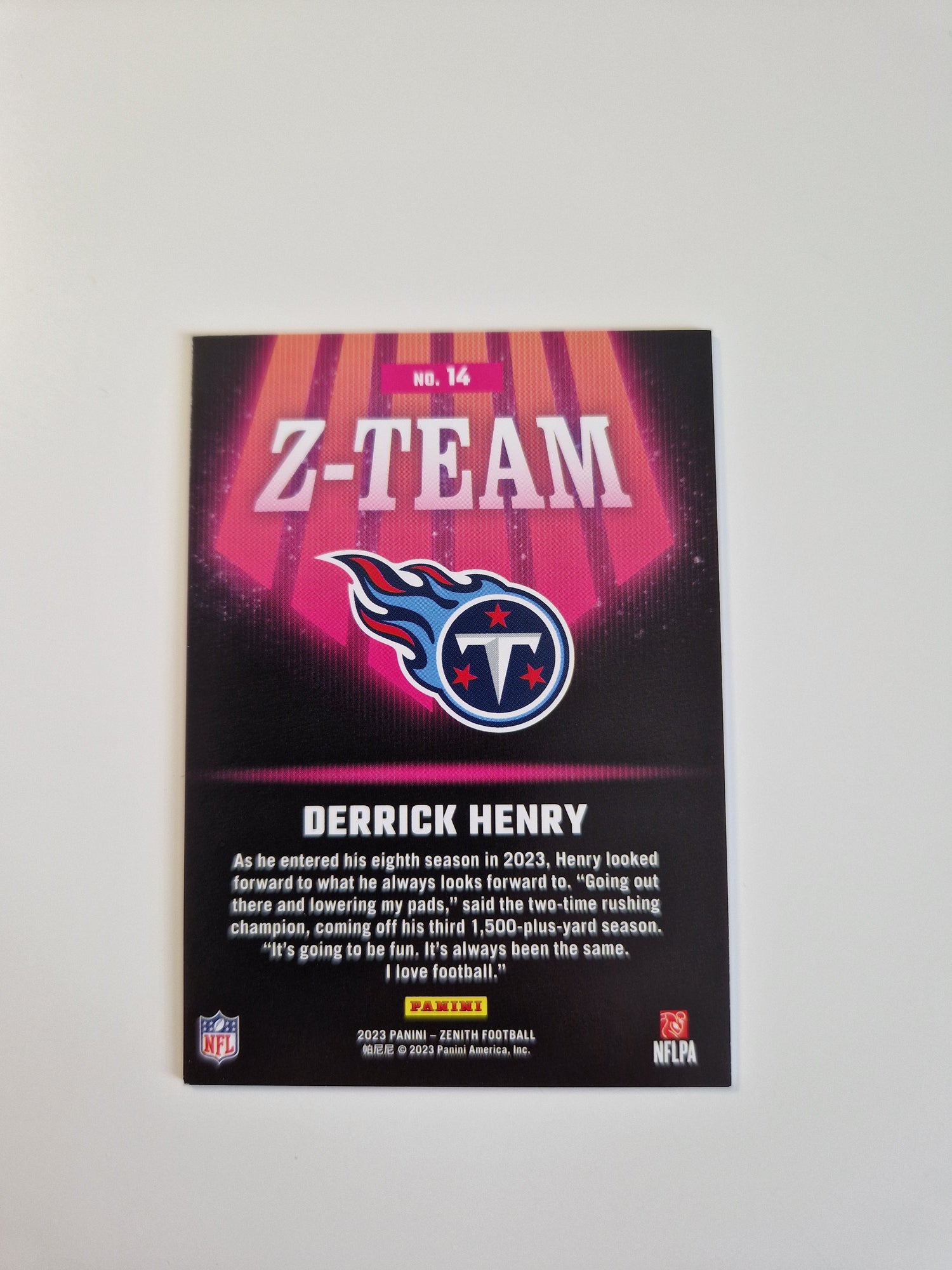 Derrick Henry Panini Zenith Football 2023 Z-Team Insert