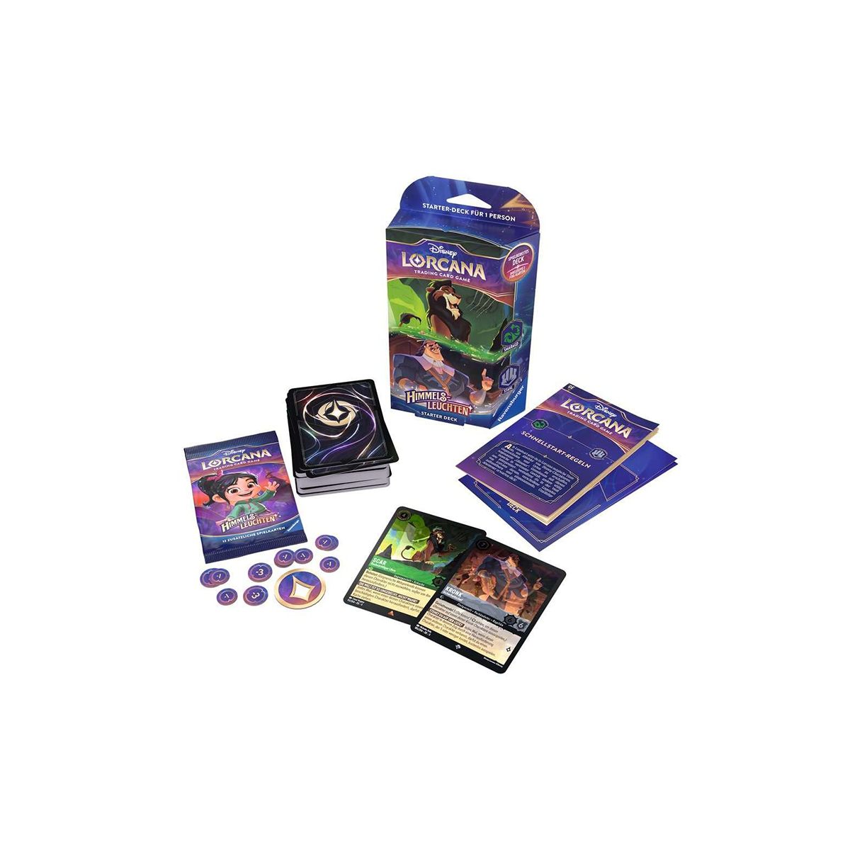 Disney Lorcana: Himmelsleuchten - Starter Deck Smaragd & Stahl (Deutsch)