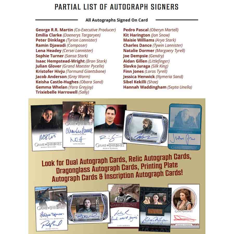 Game of Thrones The Great Houses Trading Cards Box 2025