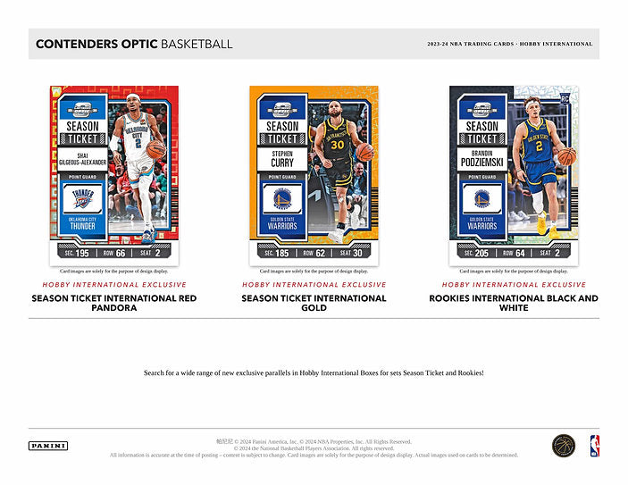 Panini Contenders Optic Basketball Hobby International Box 2023/2024