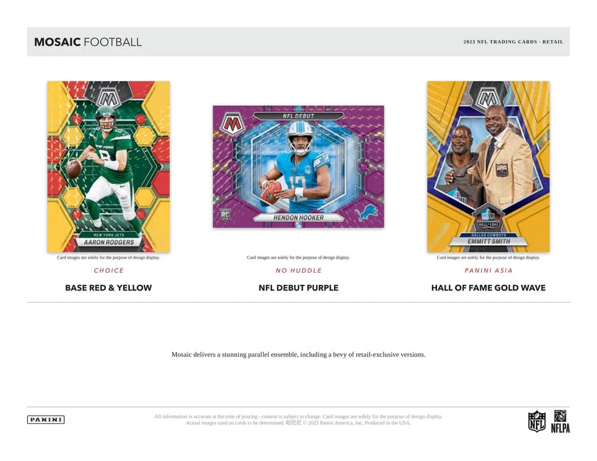 Panini Mosaic NFL Football No Huddle Box 2023 base cards