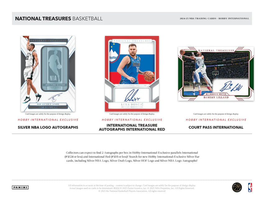 Panini National Treasures Basketball NBA Hobby International Box 2024/2025