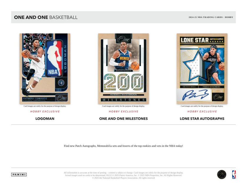Panini One and One Basketball NBA Hobby Box 2024/2025