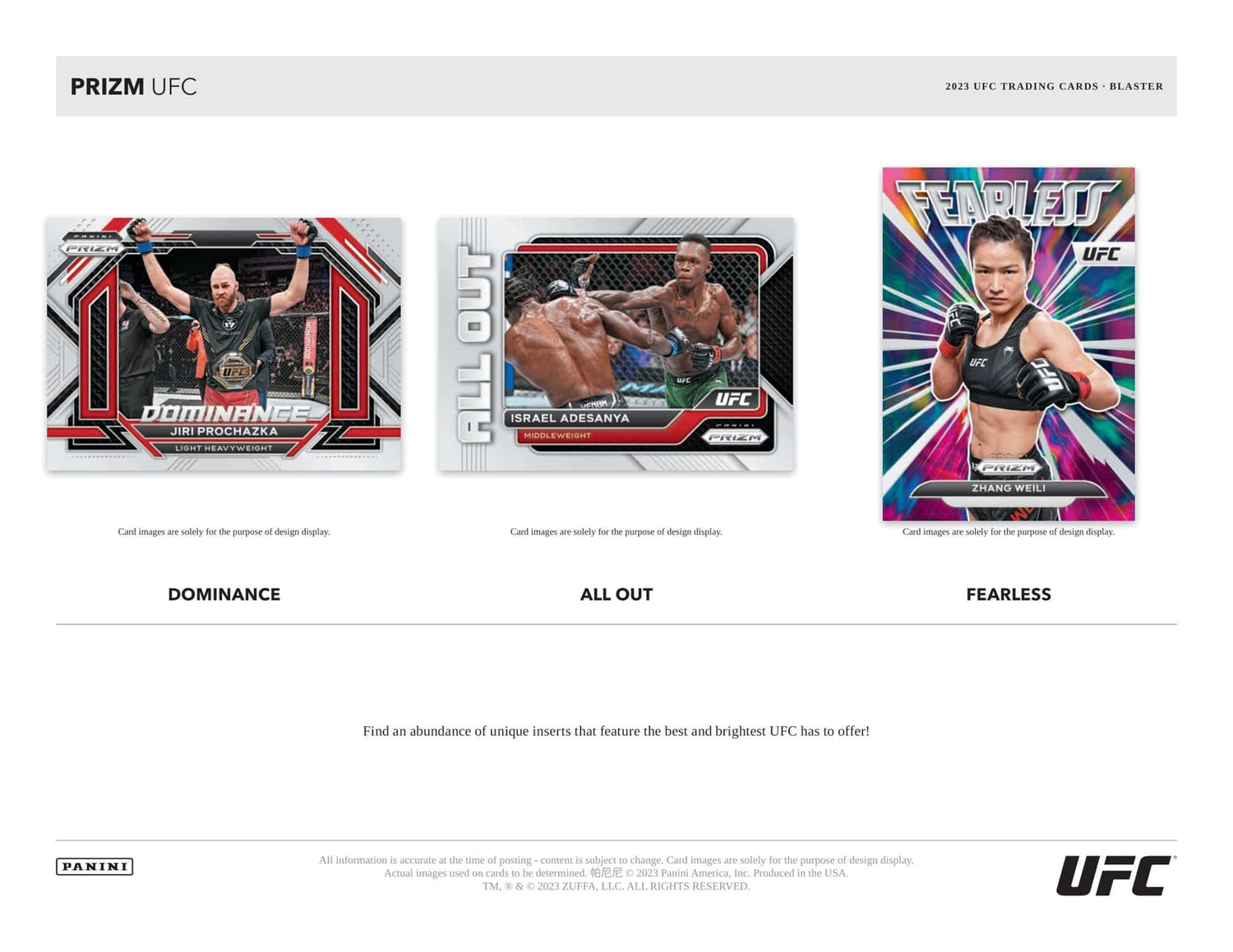 Panini Prizm UFC 6-Pack Blaster Box 2023 UFC Inserts