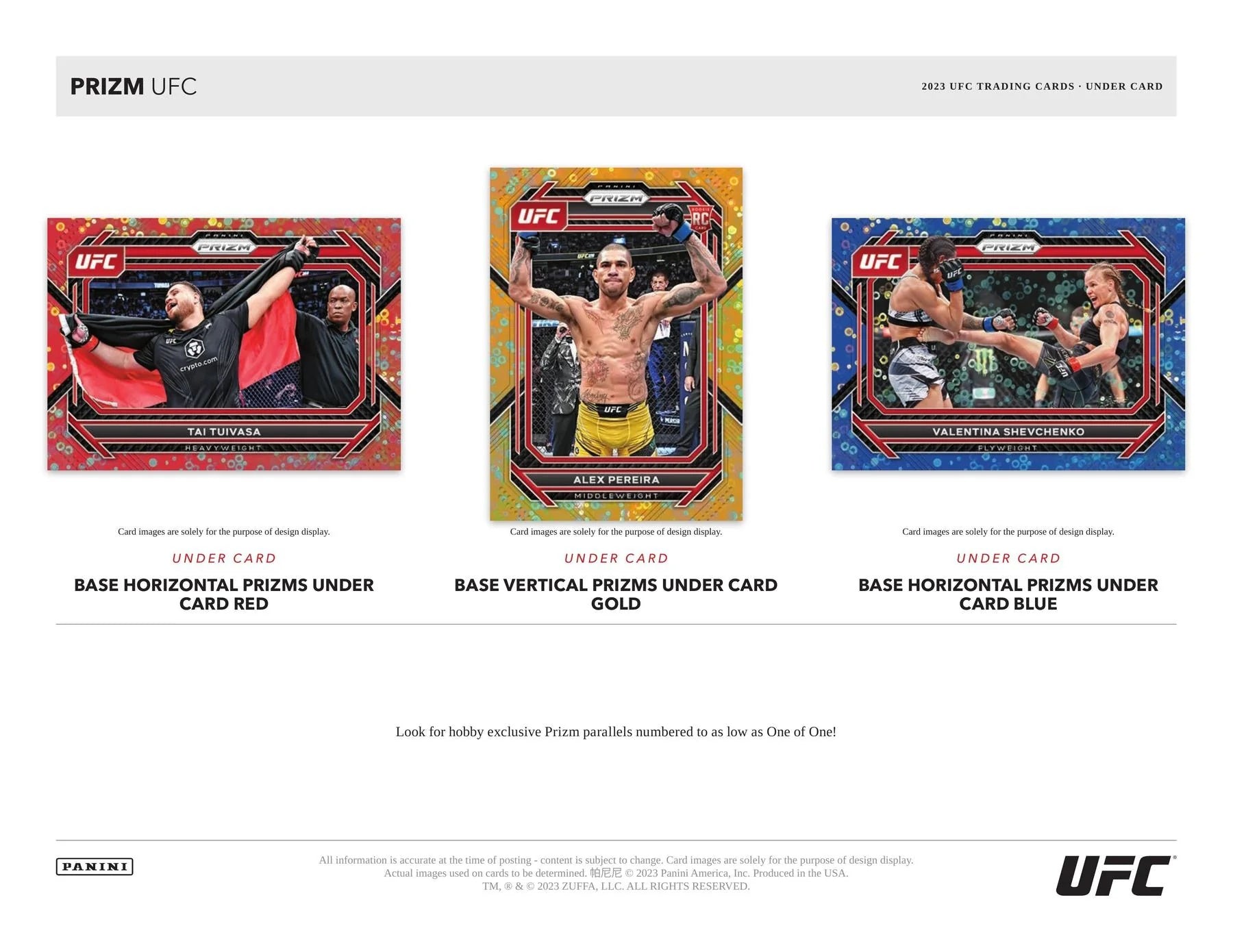 Panini Prizm UFC Under Card Box 2023 Prizm Base Cards