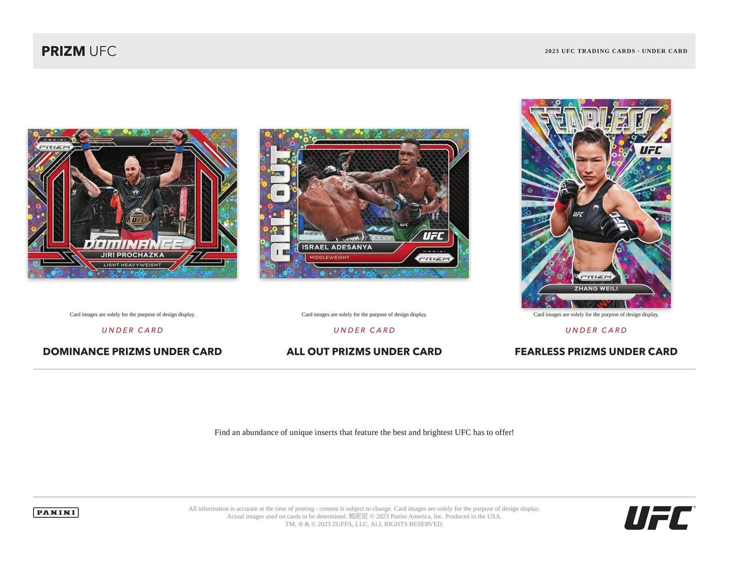 Panini Prizm UFC Under Card Box 2023 Parallels