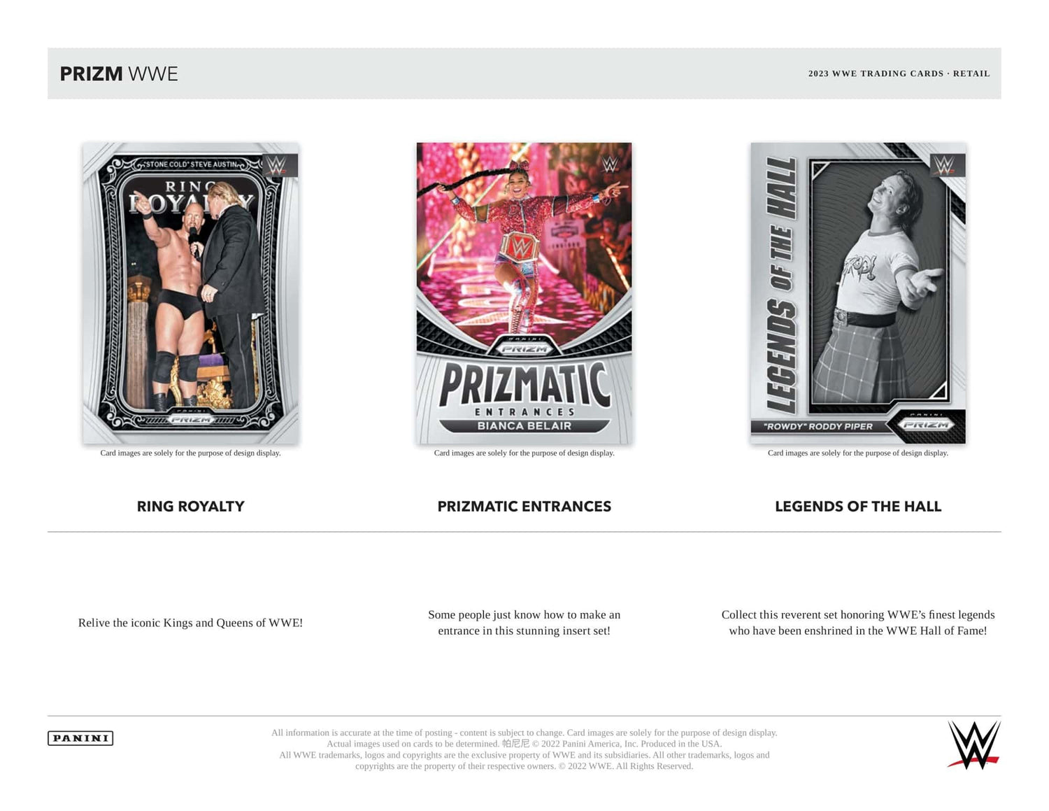 Panini Prizm WWE Wrestling Blaster Box 2023 Inserts
