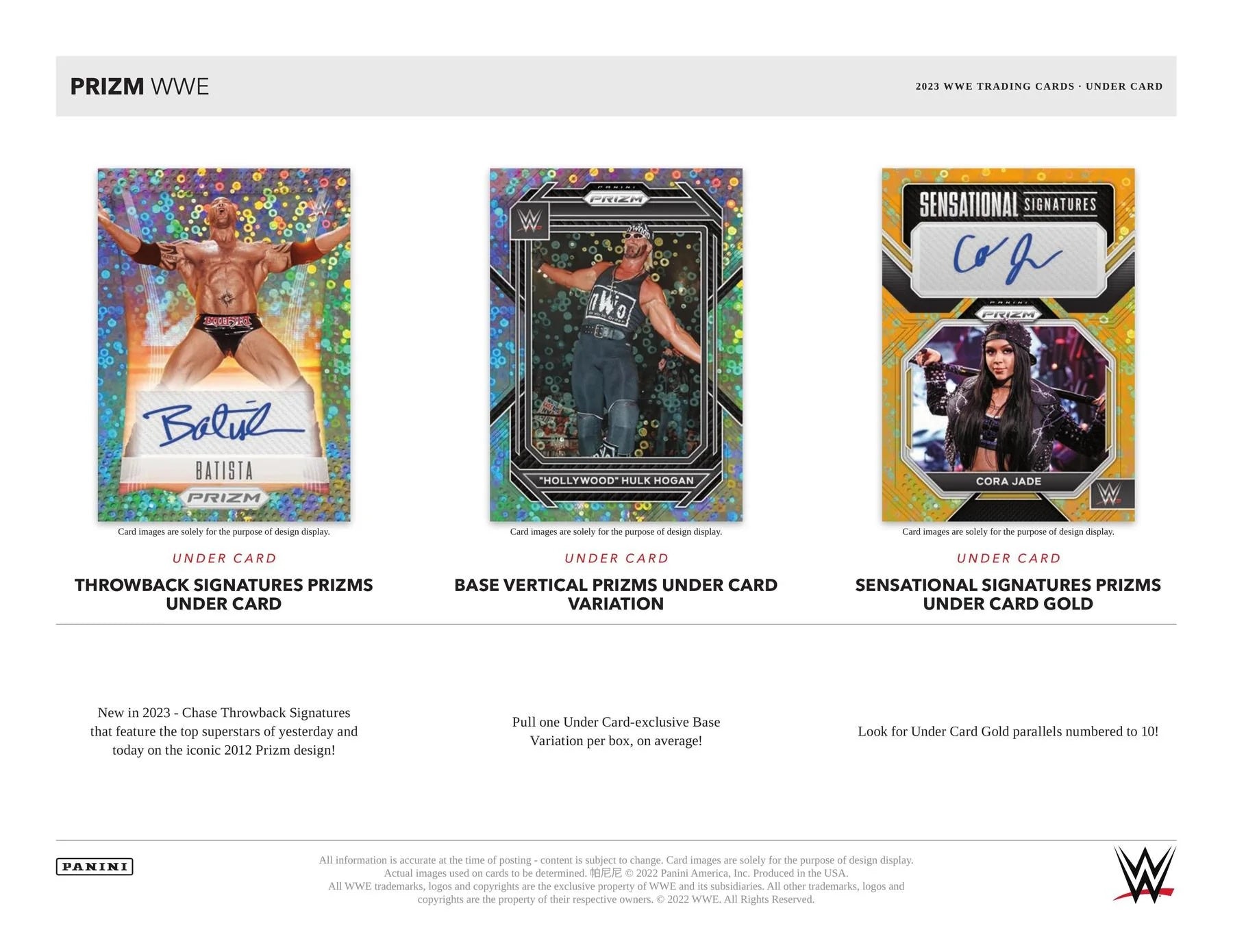 Panini Prizm WWE Wrestling Under Card Box 2023 Auto