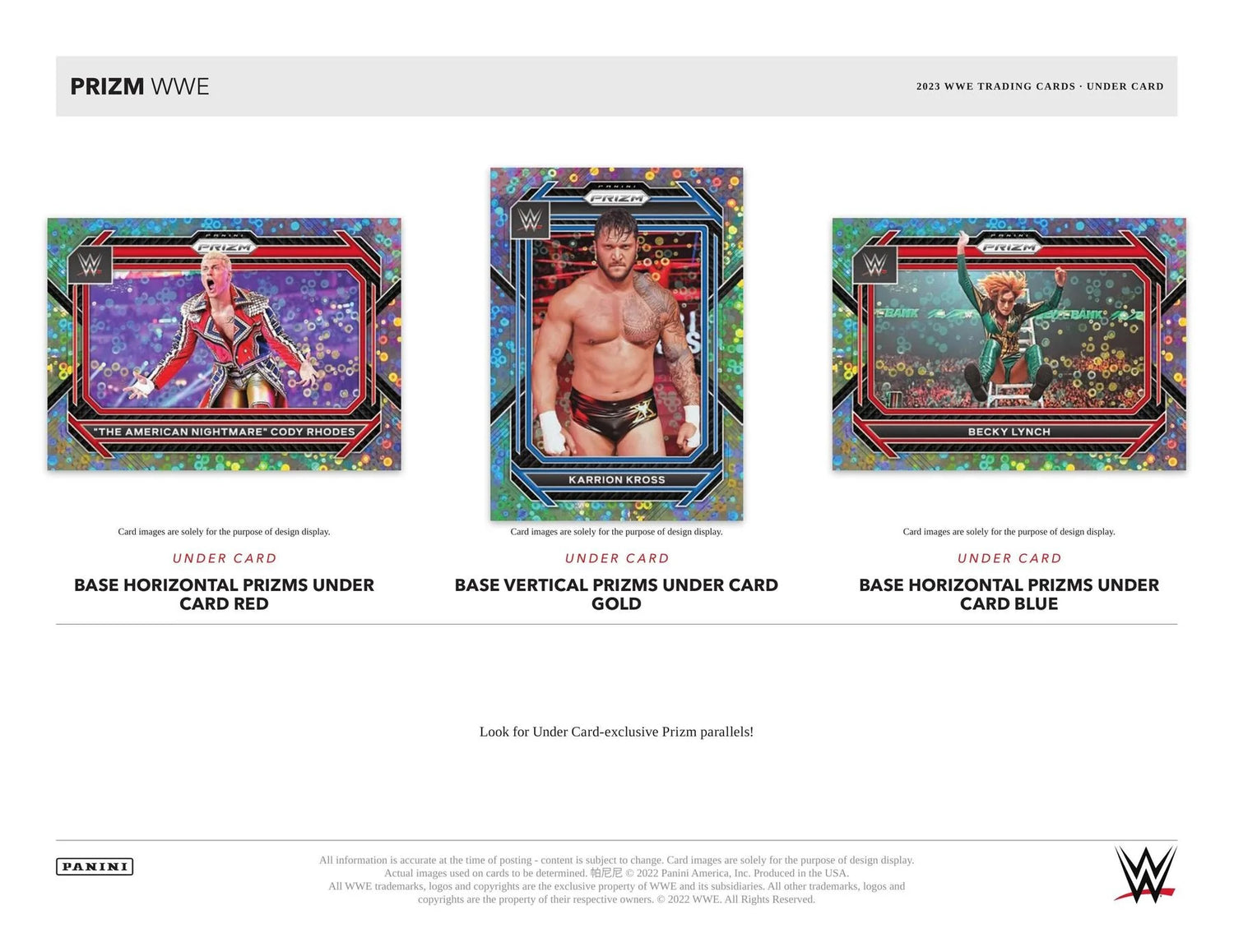 Panini Prizm WWE Wrestling Under Card Box 2023 Base