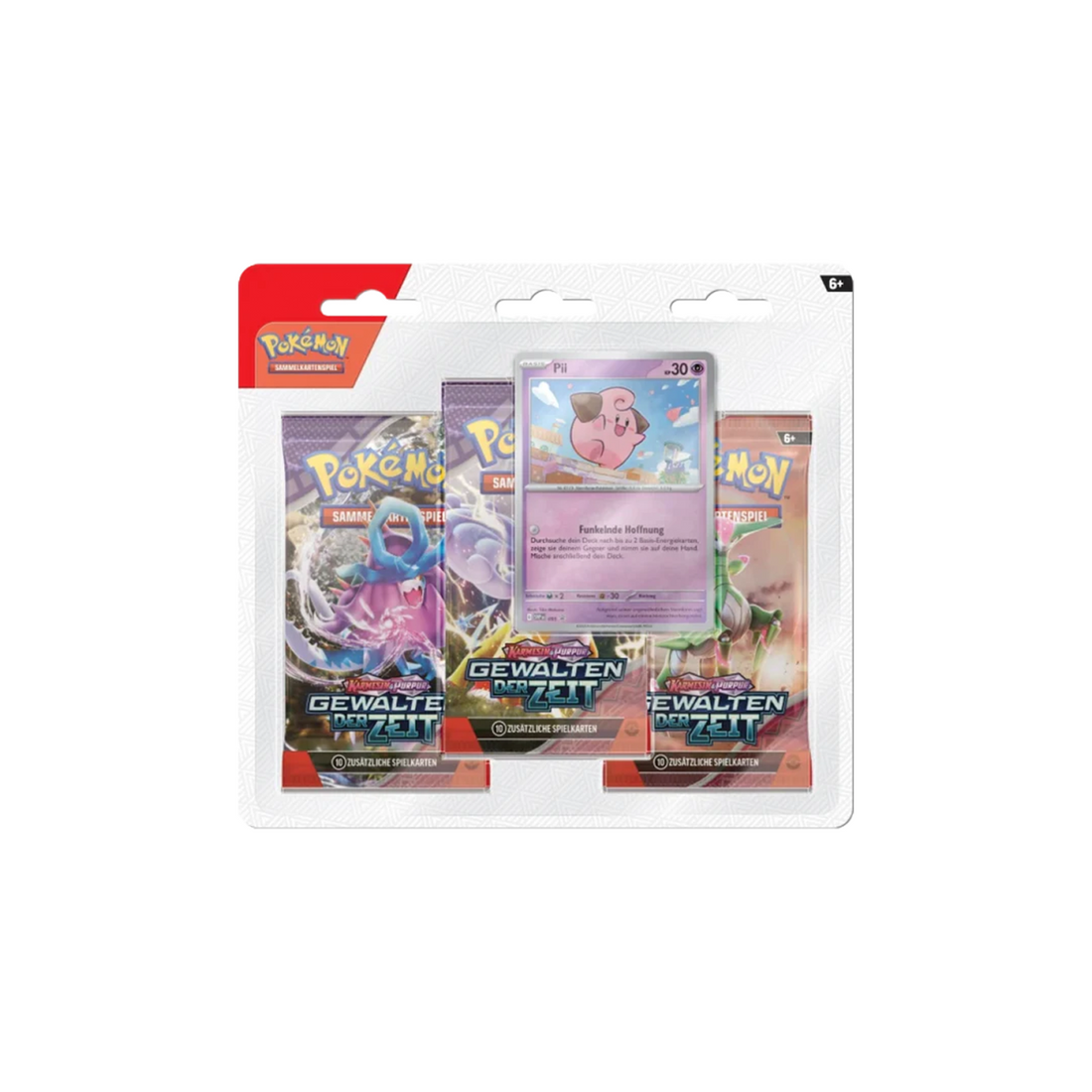 Pokémon Karmesin &amp; Purpur SV05 Gewalten der Zeit 3-Pack Blister Pii (DE)