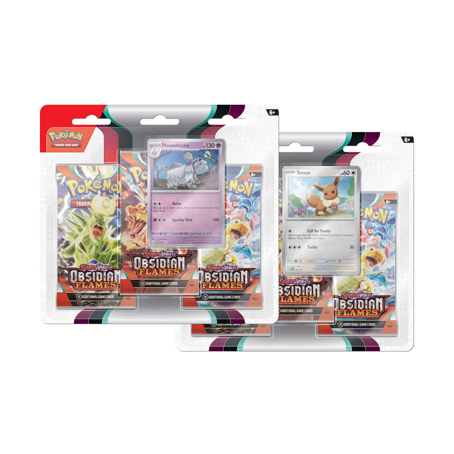 Pokémon Scarlet & Violet SV03 Obsidian Flames 3-Pack Blister Eevee/Houndstone (EN)