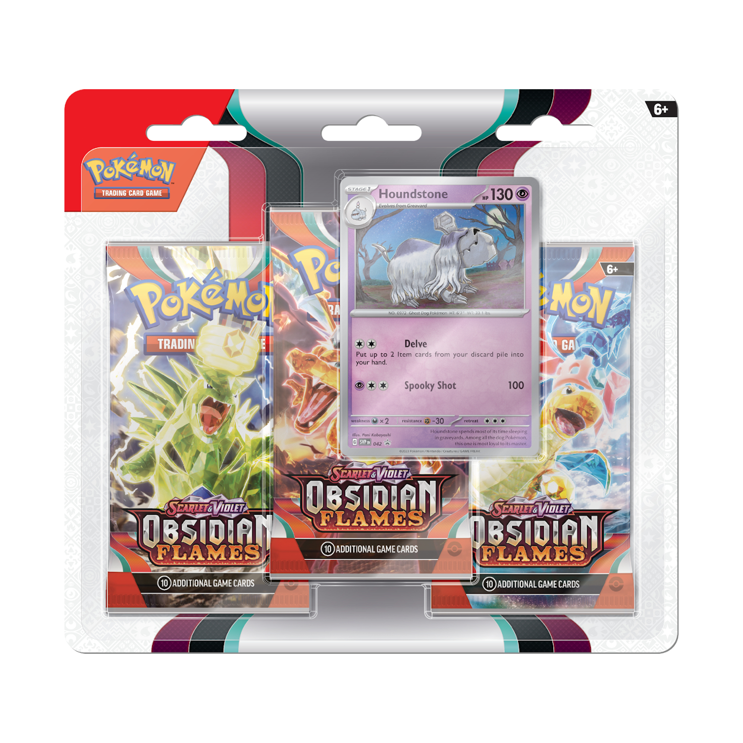Pokémon Scarlet & Violet SV03 Obsidian Flames 3-Pack Blister Eevee/Houndstone (EN)