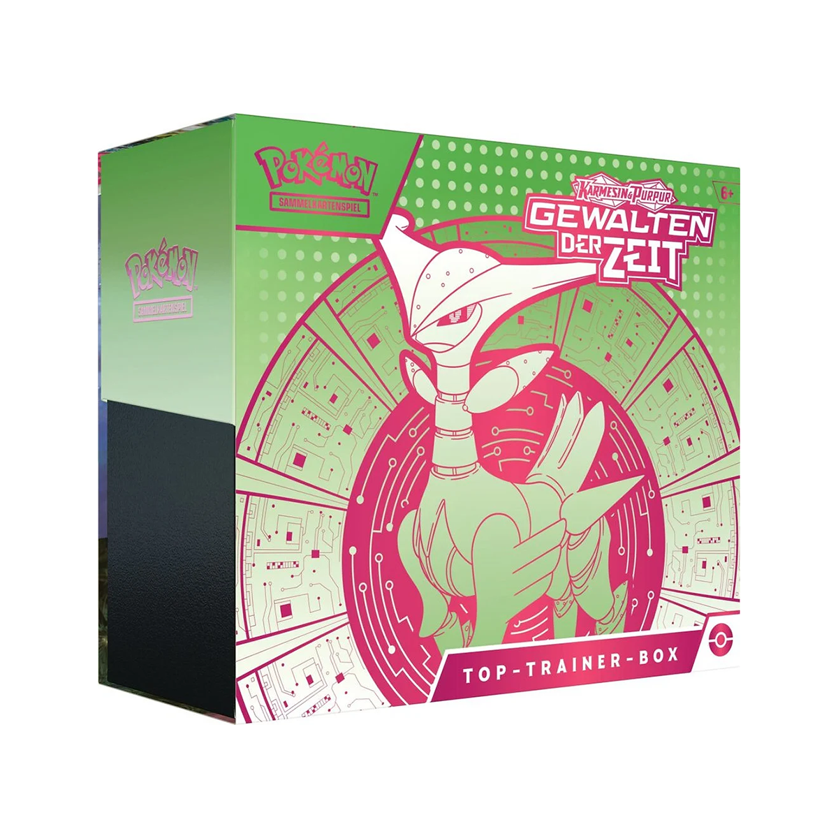 Pokémon Karmesin & Purpur SV05 Gewalten der Zeit Top-Trainer-Box Eisenblatt (DE)