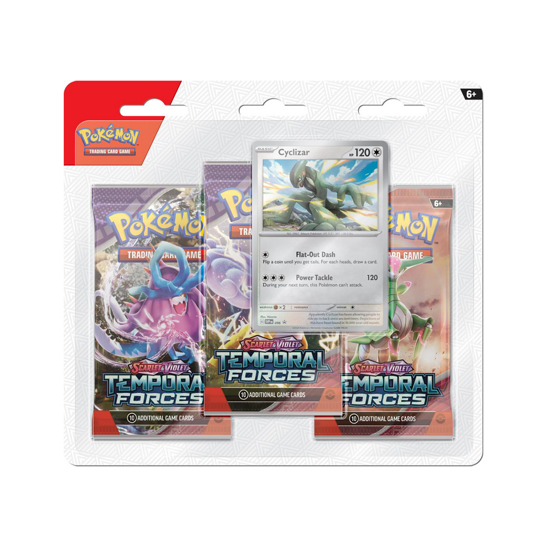 Pokémon Scarlet & Violet SV05 Temporal Forces 3-Pack Blister Cyclizar (EN)