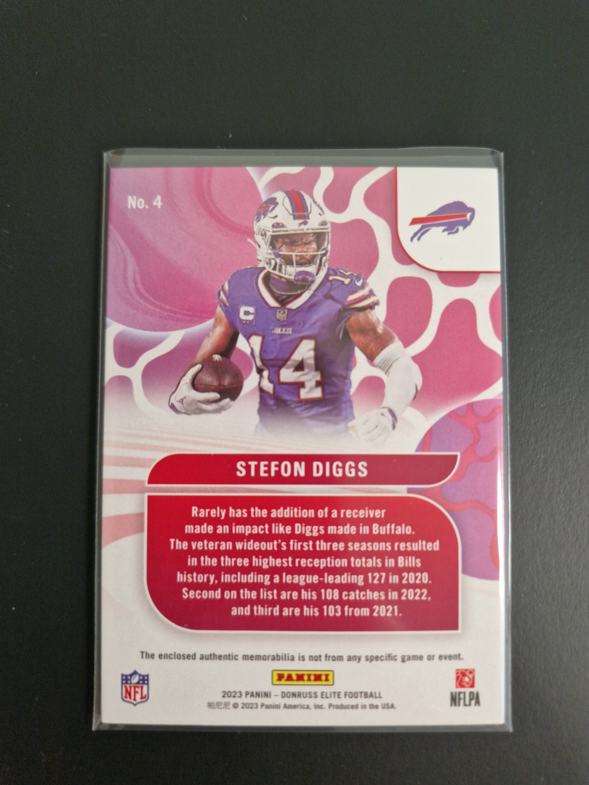 Stefon Diggs Panini Donruss Elite Football 2023 Moxie Memorabilia 278/375