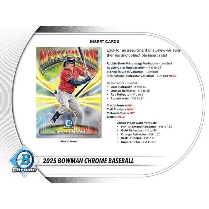 Topps Bowman Chrome Baseball MLB Hobby Box 2025