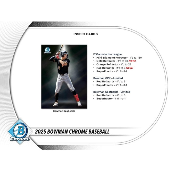 Topps Bowman Chrome Baseball MLB Hobby Box 2025