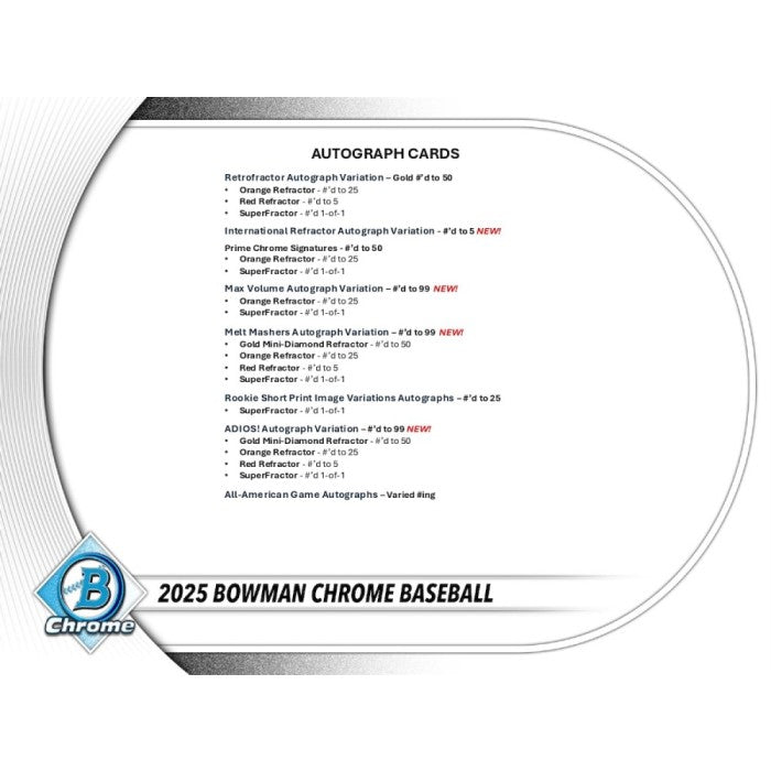 Topps Bowman Chrome Baseball MLB Hobby Box 2025