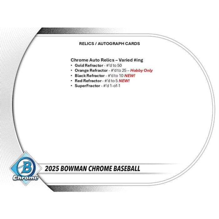 Topps Bowman Chrome Baseball MLB Hobby Box 2025