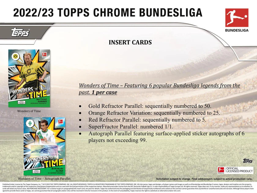 Topps Chrome Bundesliga Soccer Hobby Box 2022/2023