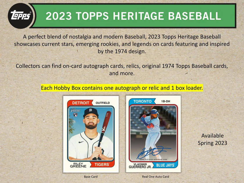 Topps Heritage Baseball Hobby Box 2023