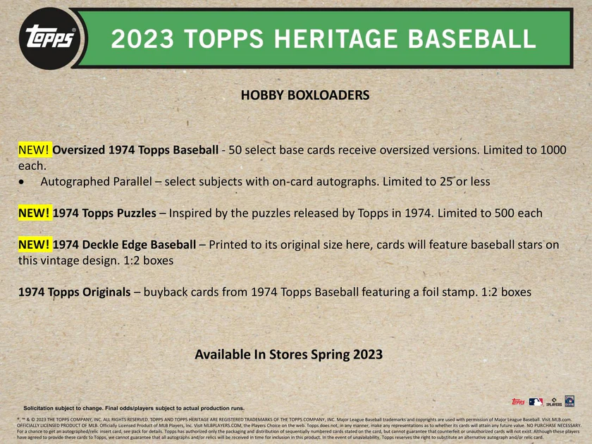 Topps Heritage Baseball Hobby Box 2023