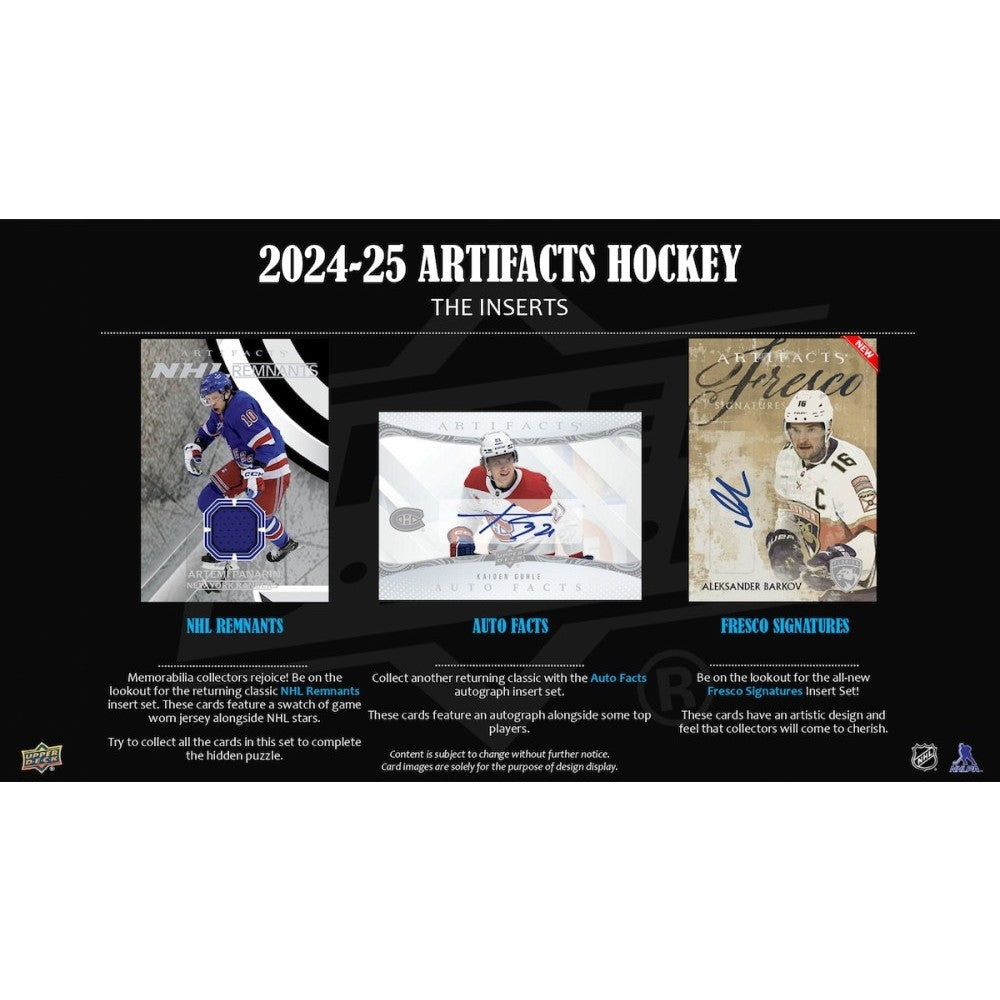 Upper Deck Artifacts Hockey NHL Blaster Box 2024/25