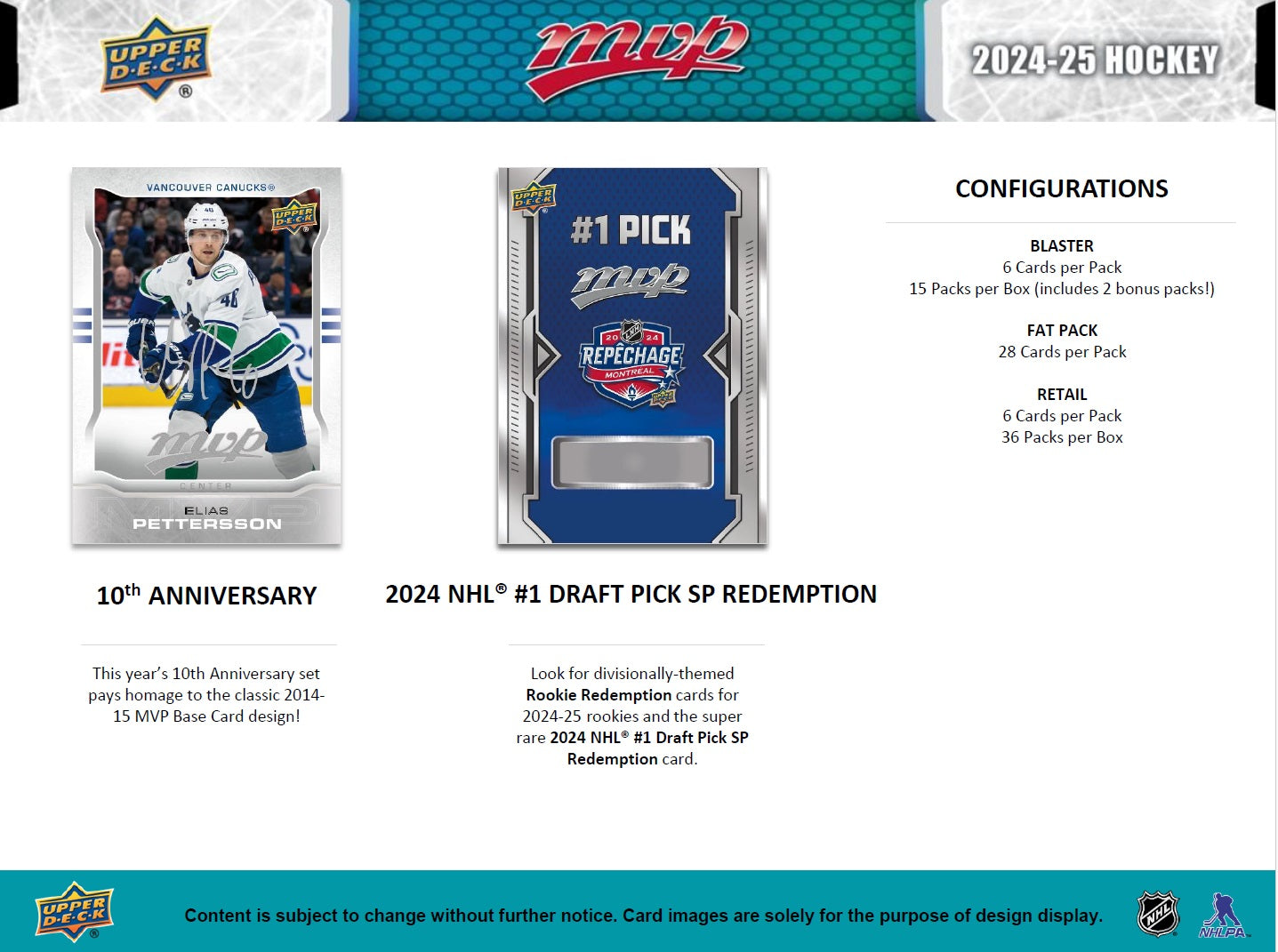 Upper Deck Hockey NHL MVP Retail Box 2024/2025