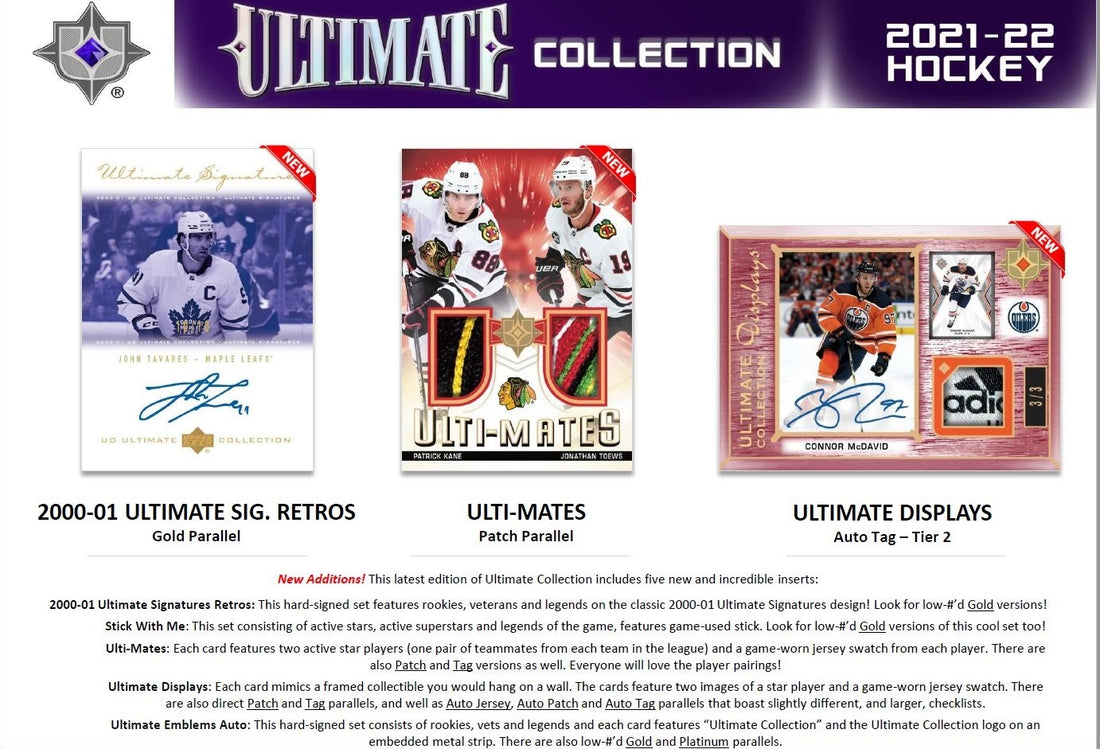 Upper Deck Ultimate Collection Hockey NHL Hobby Box 2021/22 Pack Inhalt
