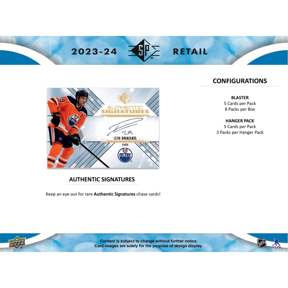 Upper Deck SP Hockey NHL Blaster Box 2023/2024