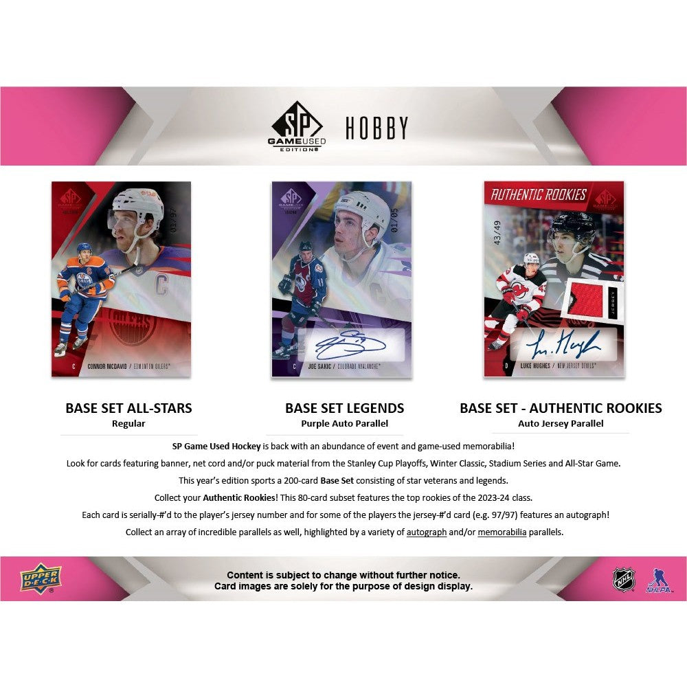 Upper Deck SP Game Used NHL Hockey Hobby Box 2023/2024