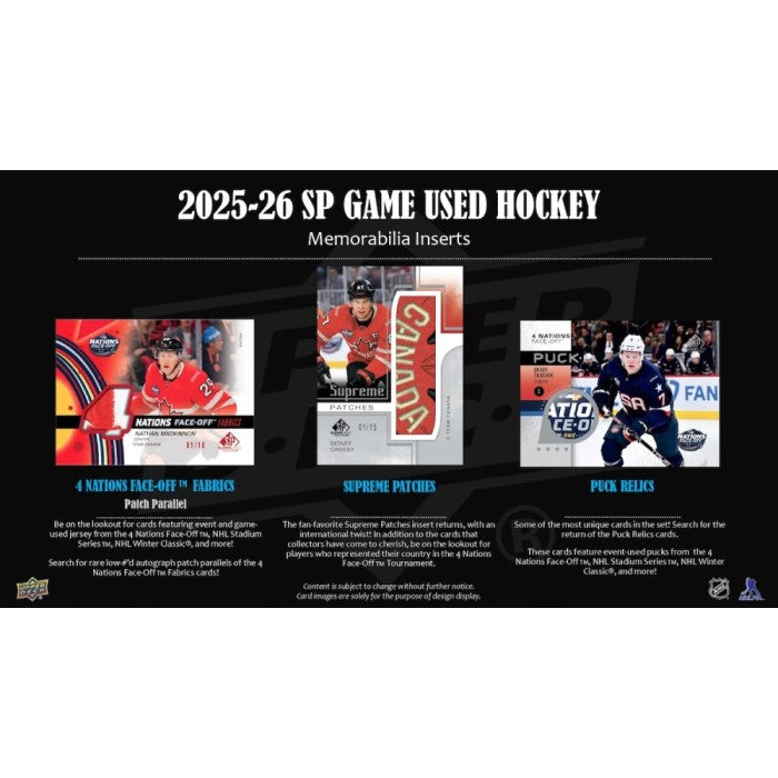 Upper Deck SP Game Used NHL Hockey Hobby Box 2025/2026