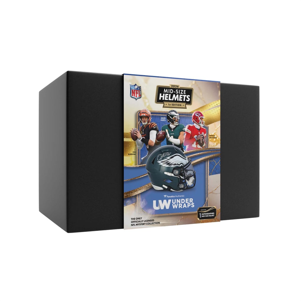 Under Wraps Autographed NFL Mid-Size Helmets 2026 - Single Mystery Box
